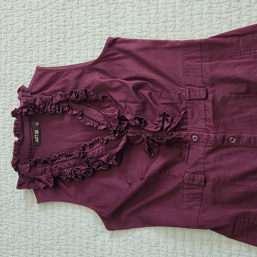 Apt. 9 Women's Dark Purple Button-Down Dress 4